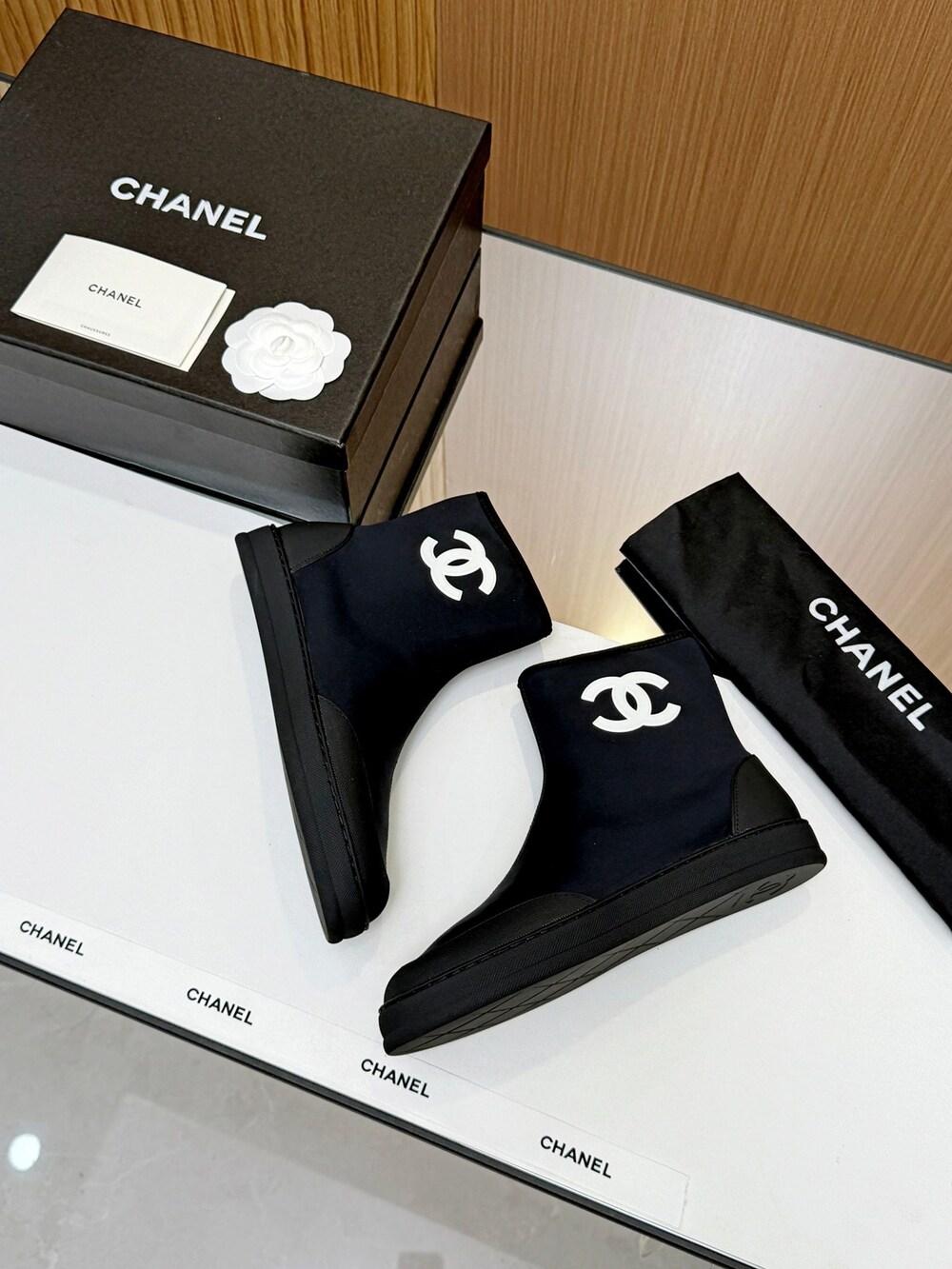 Chanel Stretch Ankle Boots